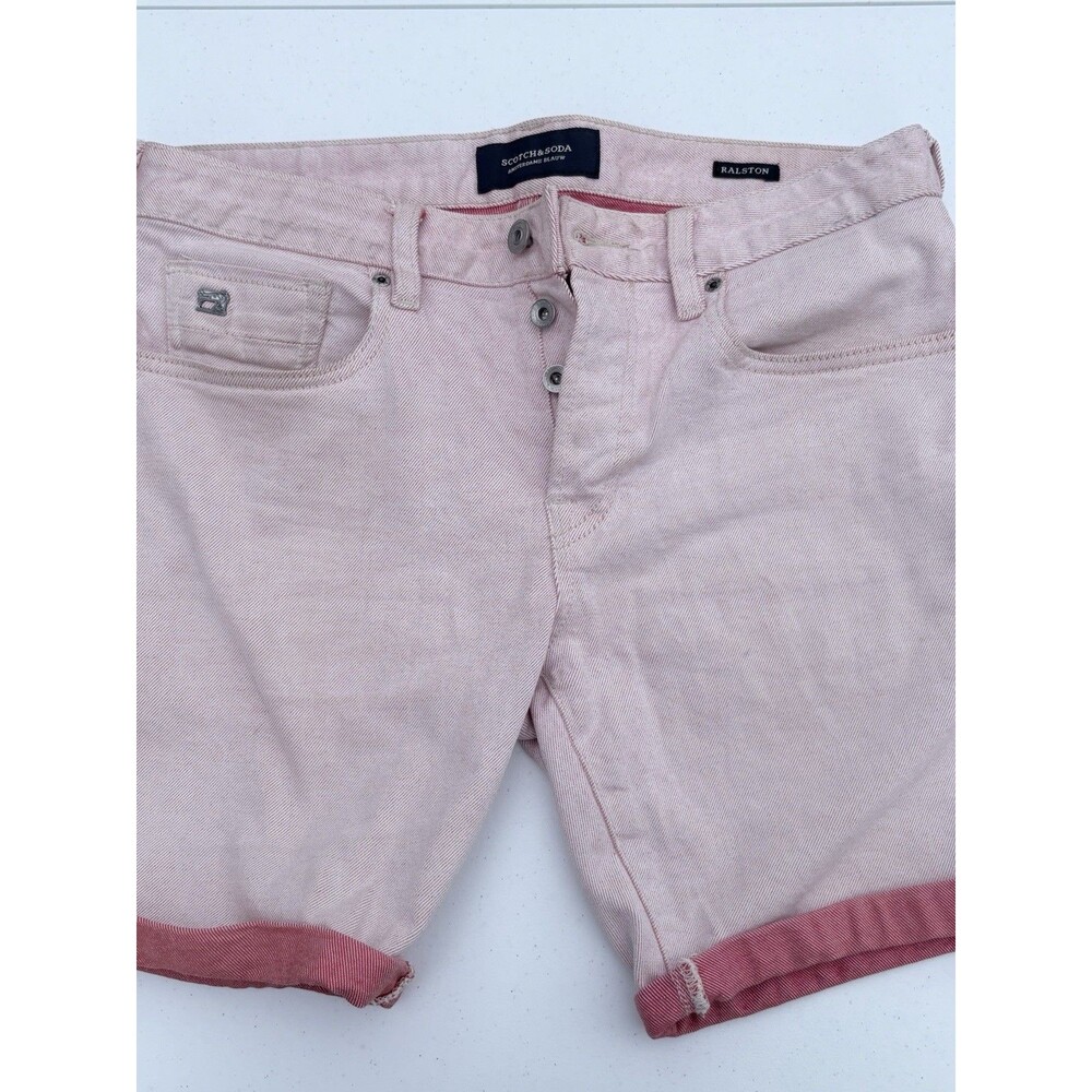 Scotch & Soda Denim Shorts Men’s Size 29 Red Pink